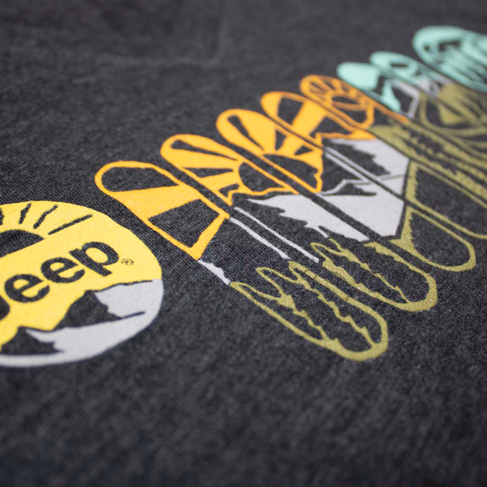 Ladies V-Neck Jeep® Atomic Grille - Heather Black