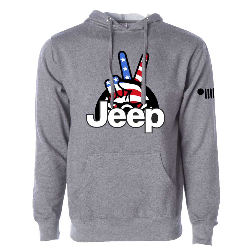 Mens/Unisex Jeep® Wave Hoodie - Graphite Heather - FINAL SALE