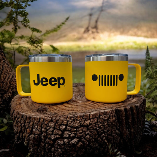 Camper Mug - Jeep Insulated - Yellow