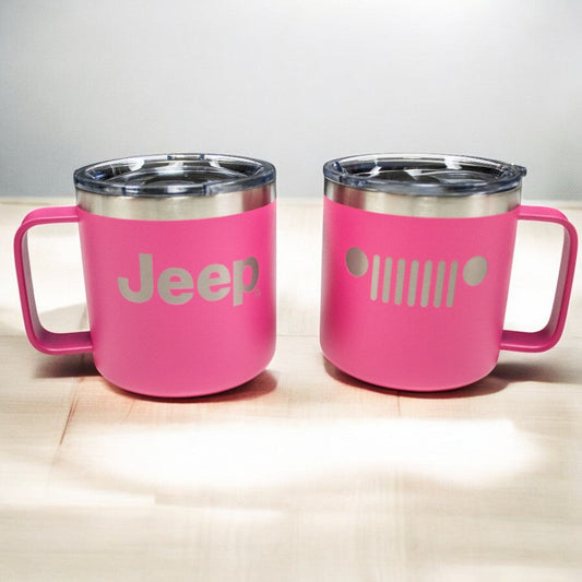 Camper Mug - Jeep Insulated - Pink