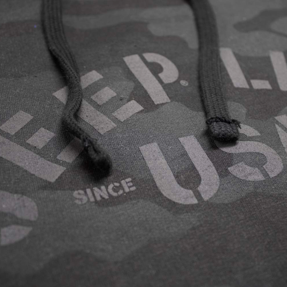 Mens/Unisex Jeep® Life USA Hoodie - Black Camo- FINAL SALE