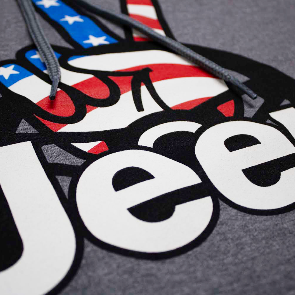 Mens/Unisex Jeep® Wave Hoodie - Graphite Heather - FINAL SALE