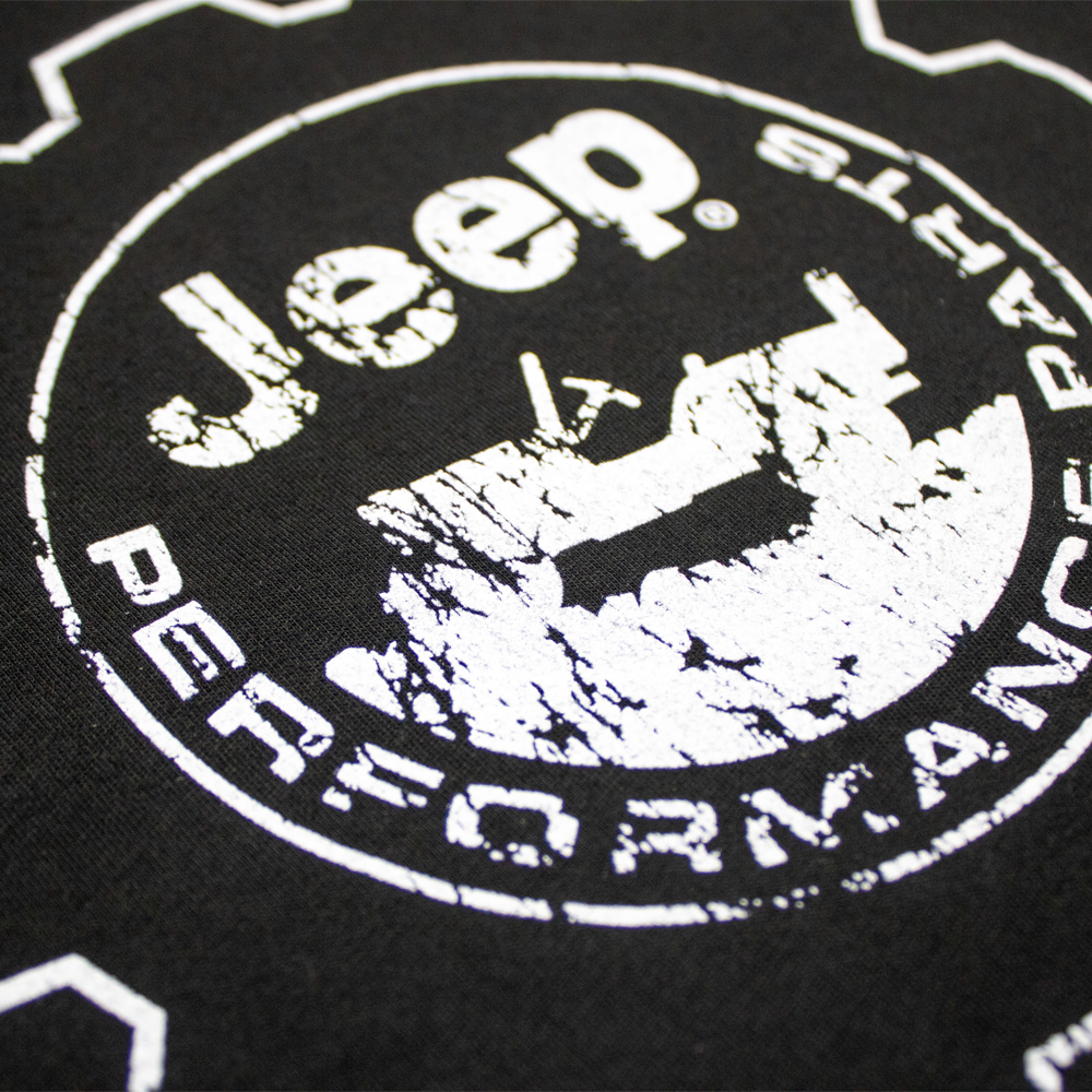 Mens Jeep® Performance Distressed Logo T-Shirt - Black
