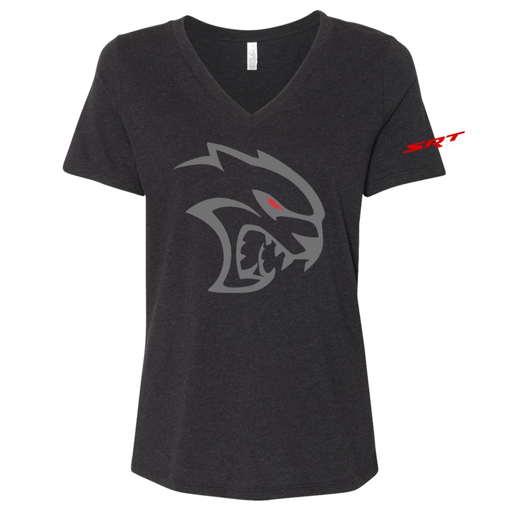 Ladies V-Neck Dodge SRT Hellcat REDEYE - Heather Black