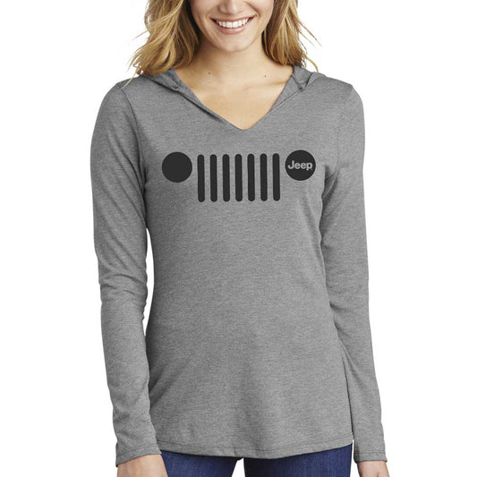 Ladies Triblend Hooded Pullover - Jeep® Grille Text