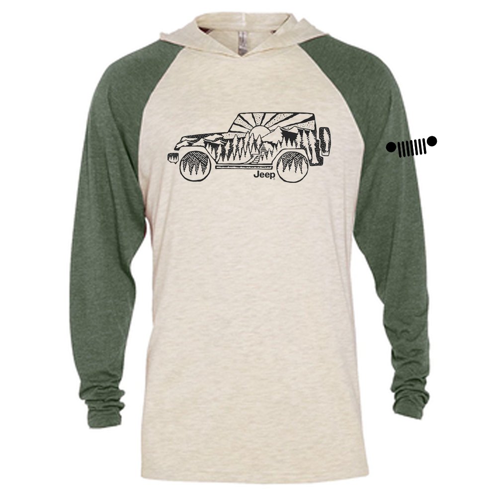 Mens Long Sleeve Hooded T-Shirt - Jeep® Atomic Side