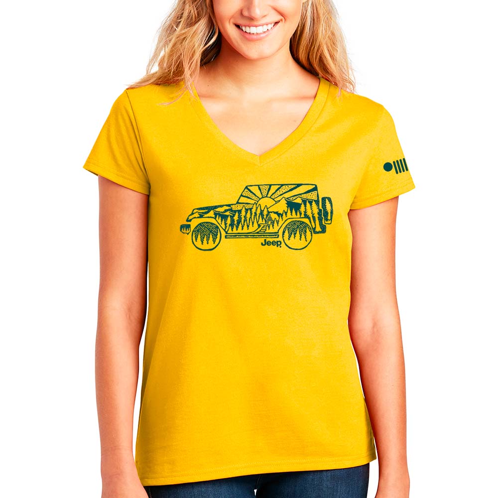 Ladies V-Neck Jeep® Atomic Side - Maize