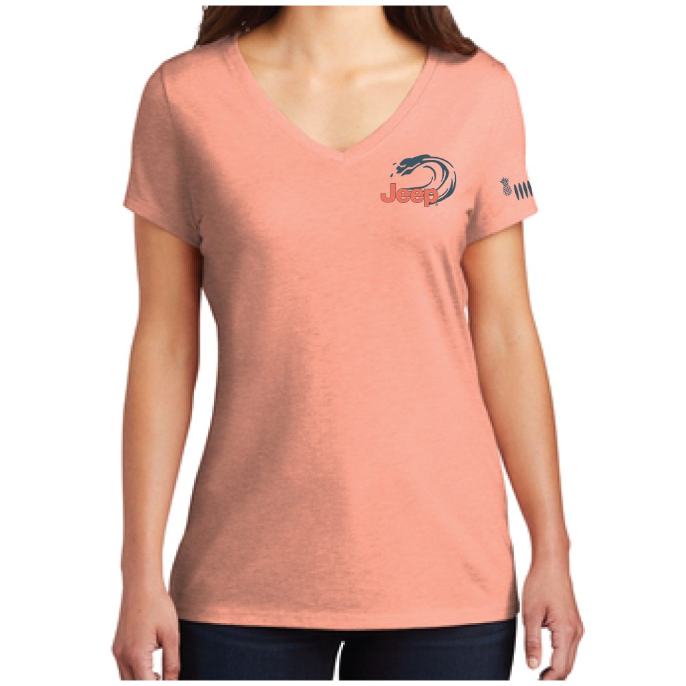 Ladies V-Neck Jeep® Beachin' Good Time - Heather Peach - FINAL SALE