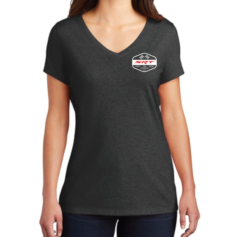 Ladies V-Neck - Dodge SRT Flags
