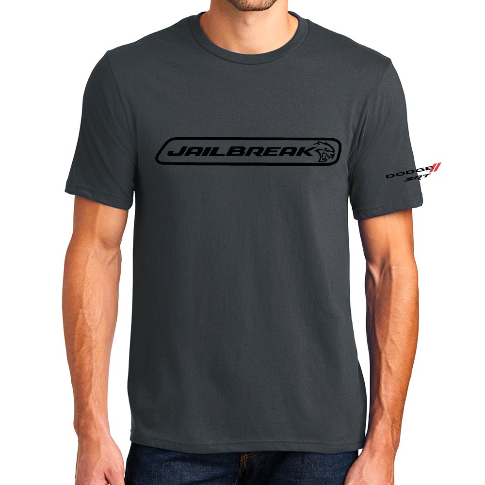 Mens Dodge SRT Hellcat JAILBREAK T-shirt - Charcoal - FINAL SALE