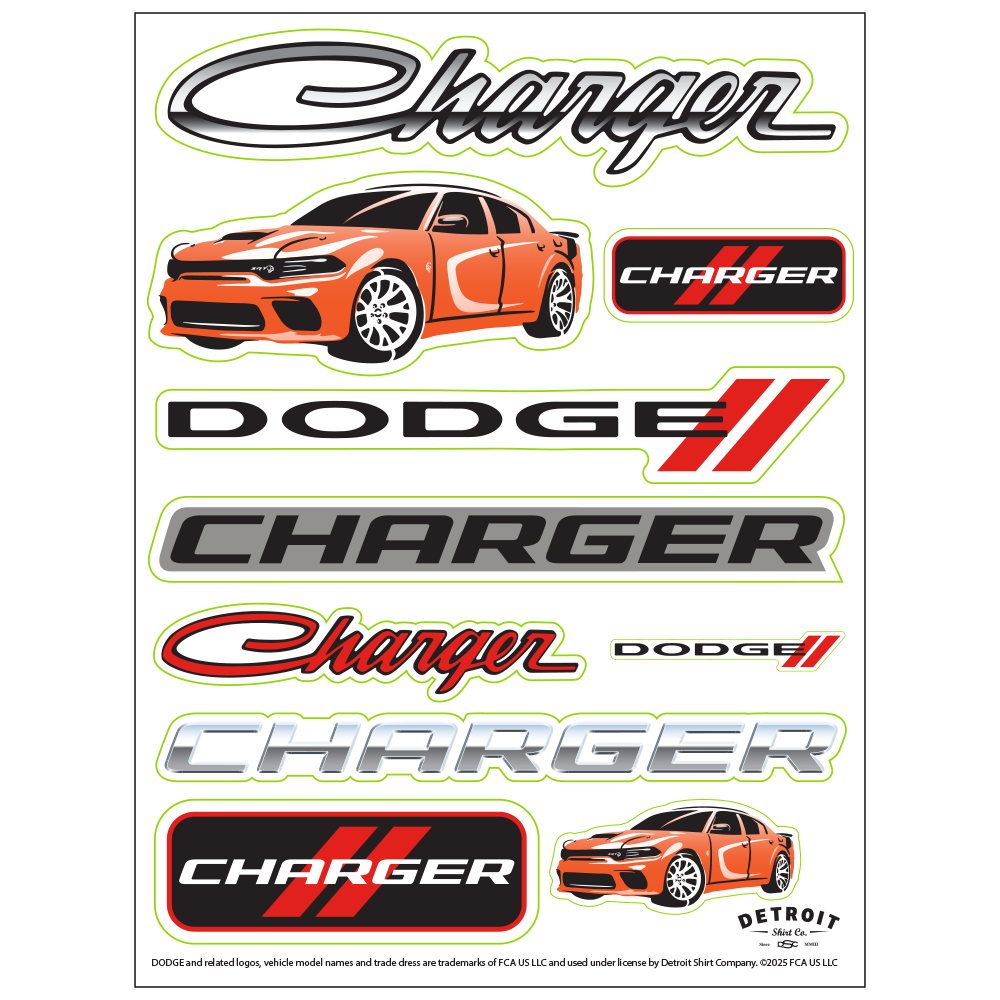 Sticker - Dodge Charger - Sheet – Downforce Solutions