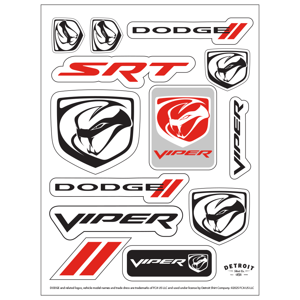 Sticker - Dodge Viper Stryker - Sheet – Downforce Solutions