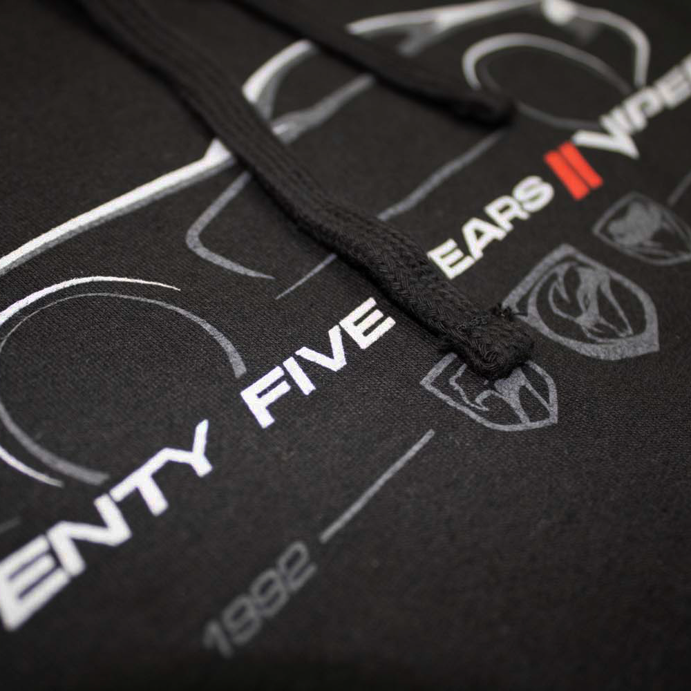 Dodge Viper 25 Years Hoodie Sweatshirt Black-FINAL SALE