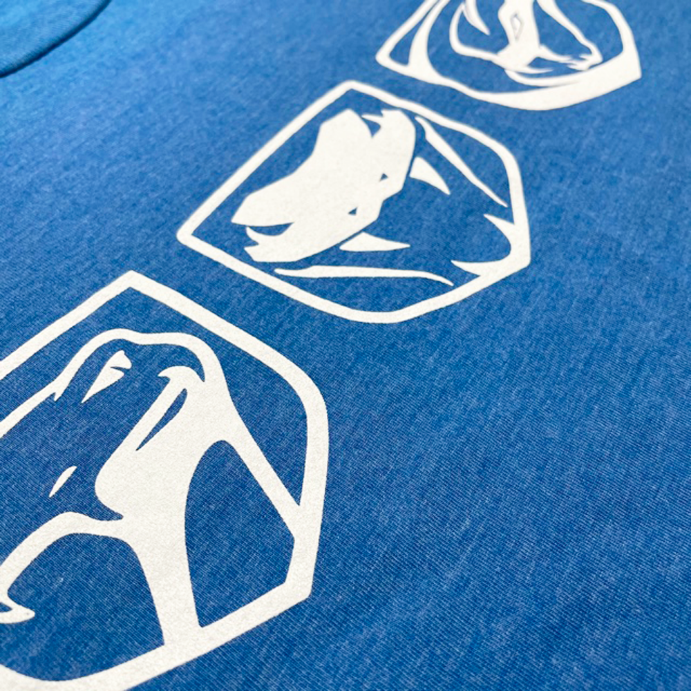 Mens Dodge Viper Tri-Logo T-shirt (Heather Royal)-FINAL SALE