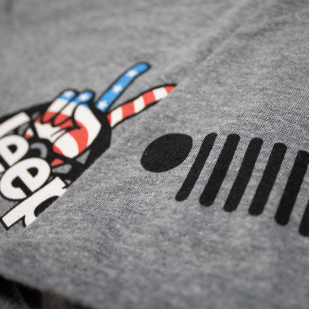Ladies V-Neck Jeep® Wave USA - Graphite Heather